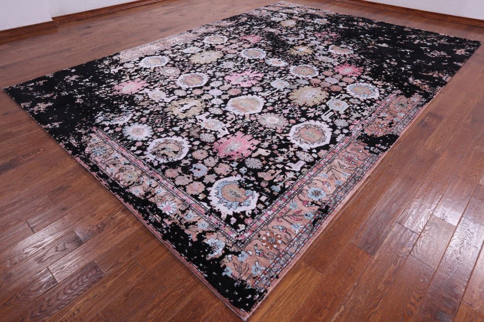Wool and Silk Persian Handmade Rug 10' 0" X 14' 3" Q7072