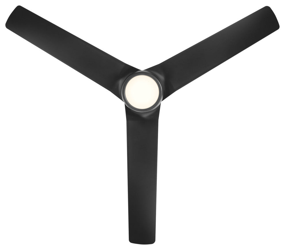 Mocha Indoor/Outdoor Smart Compatible Ceiling Fan 54" Matte Black, LED