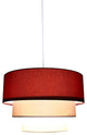 Renzo 3-tier Shade Pendant, 18"x12", Burgundy, Moss Gray, Eggshell