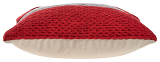 Red Nautical Striped Throw Pillow