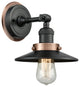 INNOVATIONS LIGHTING 203BK-BPAC-HRAC-M6-BK Railroad 1 Light Mixed Metals Sconce