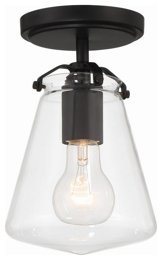 Voss 1-Light Semi Flush Mount, Matte Black