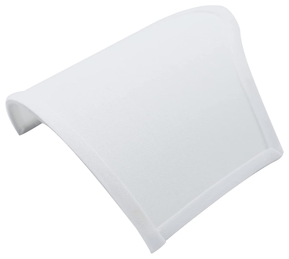 8" Scalloped Wall Sconce Shield Half Lamp Shade, White Linen