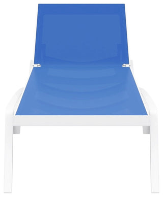 Compamia Pacific Sling Set of 2 Chaise Lounge With White Frame, Blue