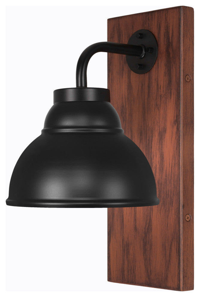 Oxbridge Wall Sconce, Matte Black & Painted Metal, 7" Matte Black Metal Shade