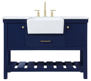 Elegant Decor Clement 48" Aluminum MDF Single Bathroom Vanity in Blue