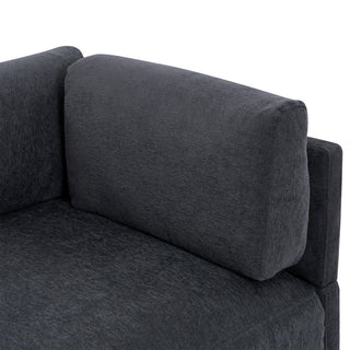 L Shaped Couch Upholstered Convertible Sectional Sofa with Ottoman, Gray