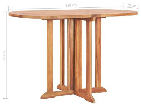 vidaXL Folding Patio Table (27.6''''-47.2'''')x5.5''''-27.6''''x29.5'''' Solid Teak Wood