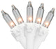 Set of 20 Clear Mini Christmas Lights 2.5" Spacing - White Wire