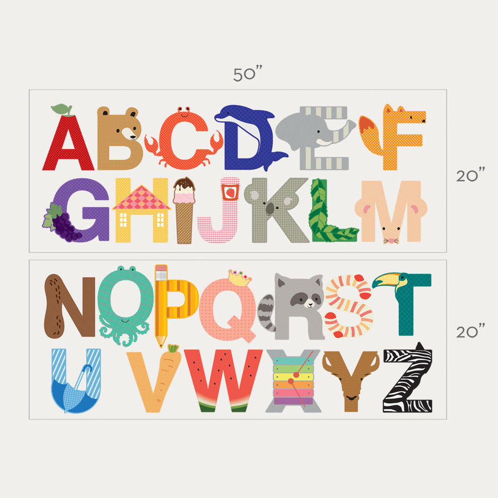 Alphabet Vinyl Wall Sticker, Large
