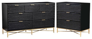 Home Square 2 Piece Furniture Set with Dresser and Small Chest in Black