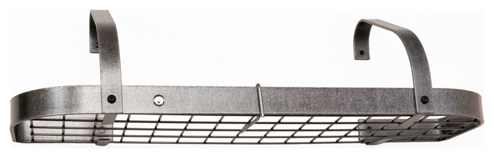 Handcrafted 32" Elite Bookshelf Wall Rack w 12 Hooks Hammered Steel