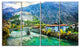 Valle d Aosta Castles Italy, Landscape Canvas Art Print, 48"x28", 4 Panels