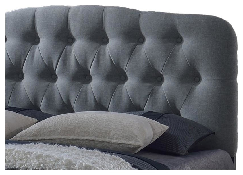 Romeo Contemporary Gray Button-Tufted Upholstered Queen Size Bed