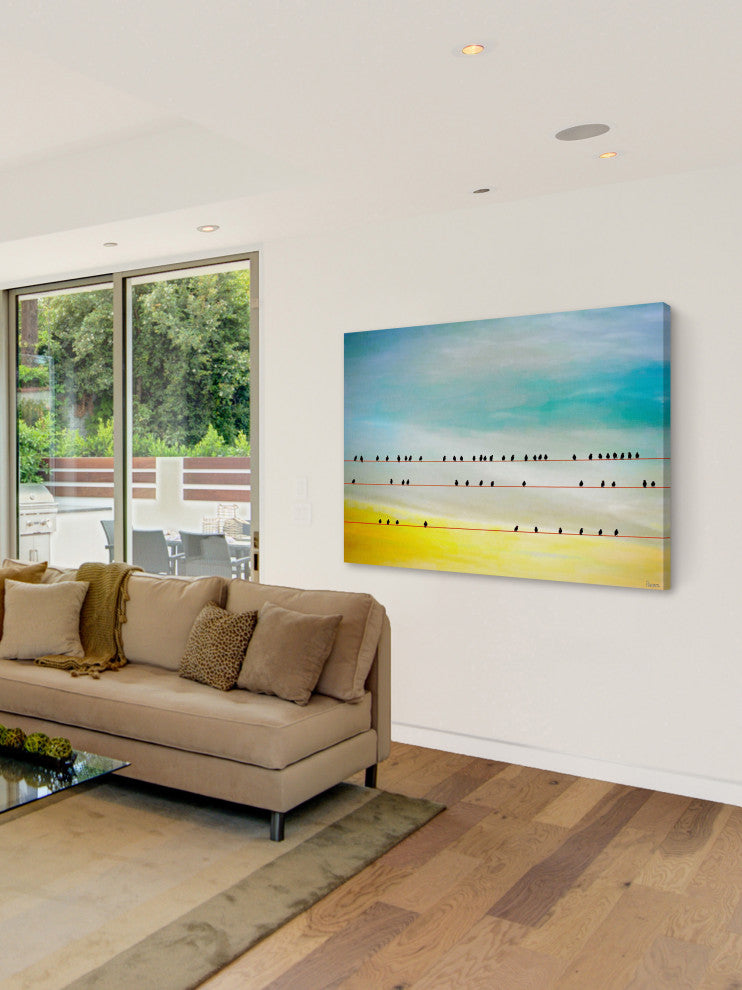 "Birds Hangin" Fine Art Canvas Print, 60"x40"