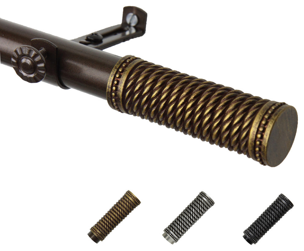 Barn 13/16" Diameter Curtain Rod, Cocoa, 18-28"