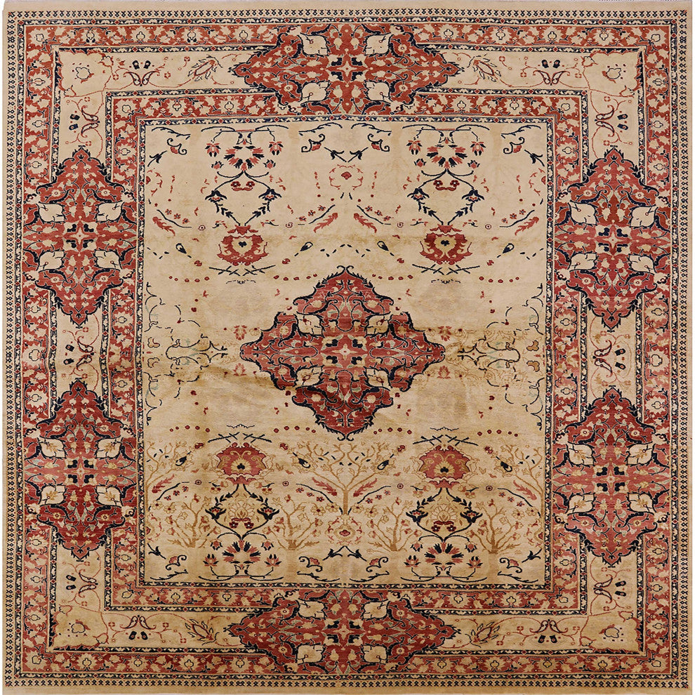 Ahgly Company Indoor Square Mid-Century Modern Area Rugs, 7' Square