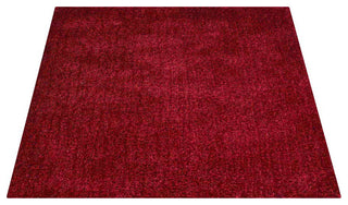 HAND TUFTED SHAG POLYESTER ECO-FRIENDLY AREA RUGS, Dark Pink Color, Solid Design