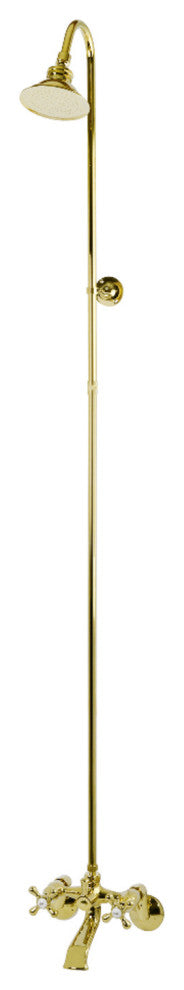 Kingston Brass Shower Combo, Polished Brass