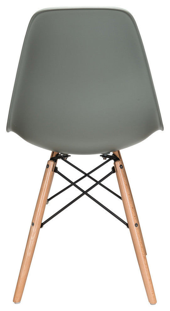 Nature Series DSW Molded Dining Chair, Beech Wood Eiffel Legs, Moss Gray
