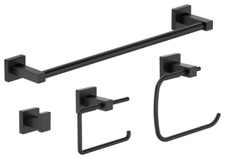Duro Bath 4-Piece Hardware Set, Matte Black