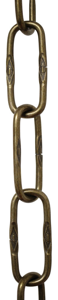 RCH Hardware Steel Spanish Chandelier Chain, 2 Sizes, 3'', Antique Brass, U52
