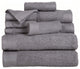 10-Piece Bath Towel Set 100% Cotton Ribbed Pile Absorbent Towels, Silver
