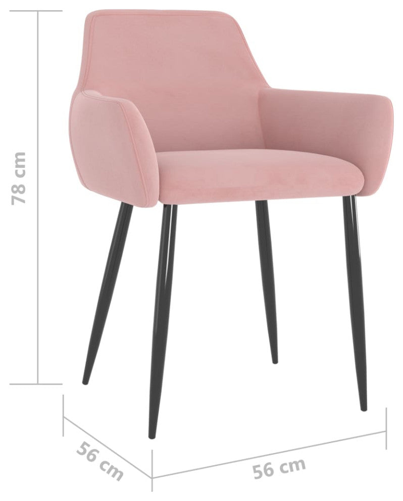 vidaXL Dining Chairs 4 pcs Pink Velvet