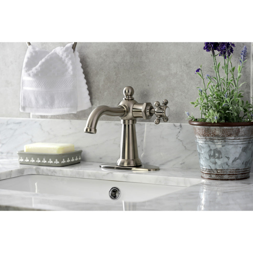 KSD154BXBN Single-Handle Bathroom Faucet With Push Pop-Up, Brushed Nickel