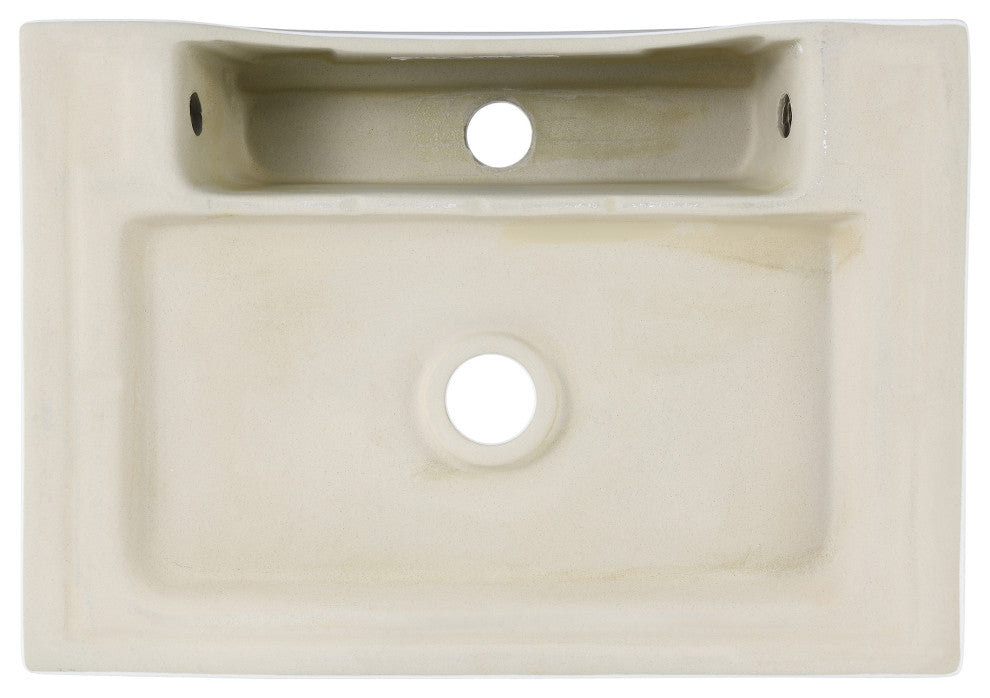 Claire 20" Rectangle Ceramic Vessel Sink, Matte White