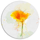 Yellow Flower Sketch Watercolor, Modern Floral Round Wall Art, 11"