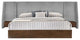 Modrest Janice Modern Gray and Walnut Bed and Nightstands, Eastern King