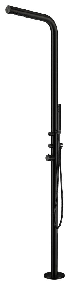 PULSAR 05 Outdoor Shower 316 Stainless Steel with Hand Shower, Matte Black