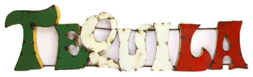 "Tequila" Recycled Metal Sign