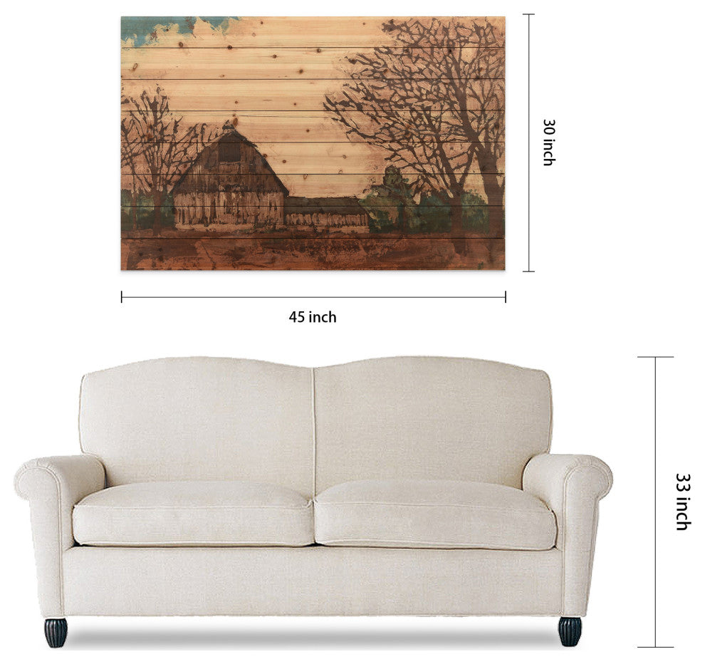 Erstwhile Barn 1 Arte de Legno Digital Print on Solid Wood Wall Art, 30"x45"