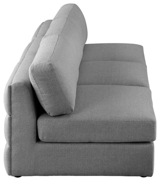 Beckham Linen Textured Fabric Upholstered 3-Piece Modular Sofa, Grey