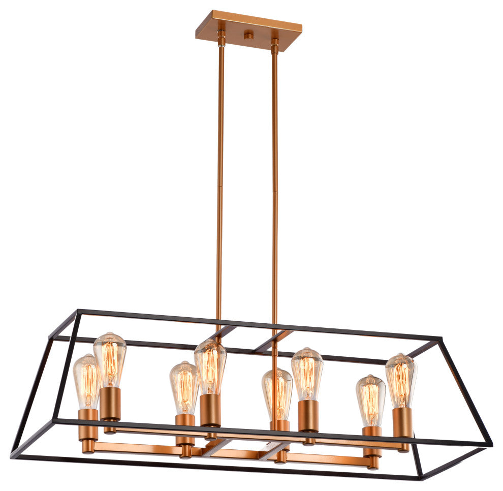 Lazzur Meurthe 8 Light 35" Matte Oil Rubbed Bronze Pendant