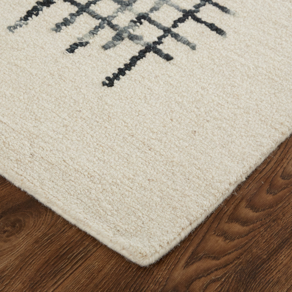 Weave & Wander Carrick Architectural Rug, Ivory/Charcoal, 8'x10'