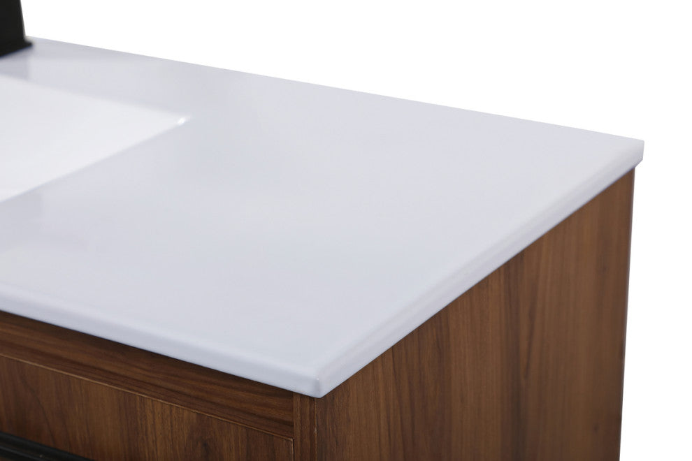 48" Single Bathroom Vanity, Walnut Brown