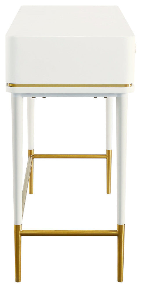 Mariah 2 Drawer Off-White Desk - Off-White