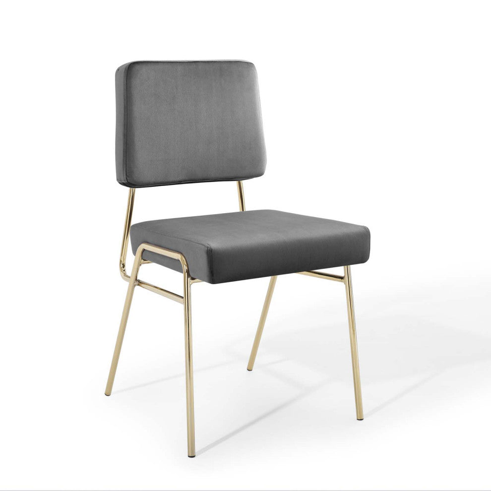 Craft Performance Velvet Dining Side Chair-Gold Gray