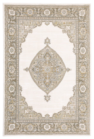 Adeline Distressed Medallion Beige and Ivory Area Rug, 3'3"x5'2"