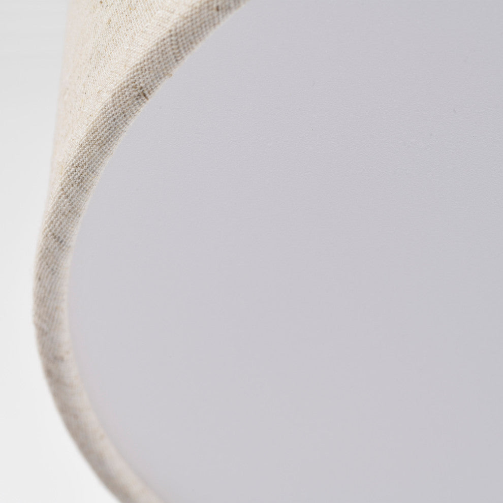 Nuvo 1-Light 15" LED Beige Fabric Flush Mount
