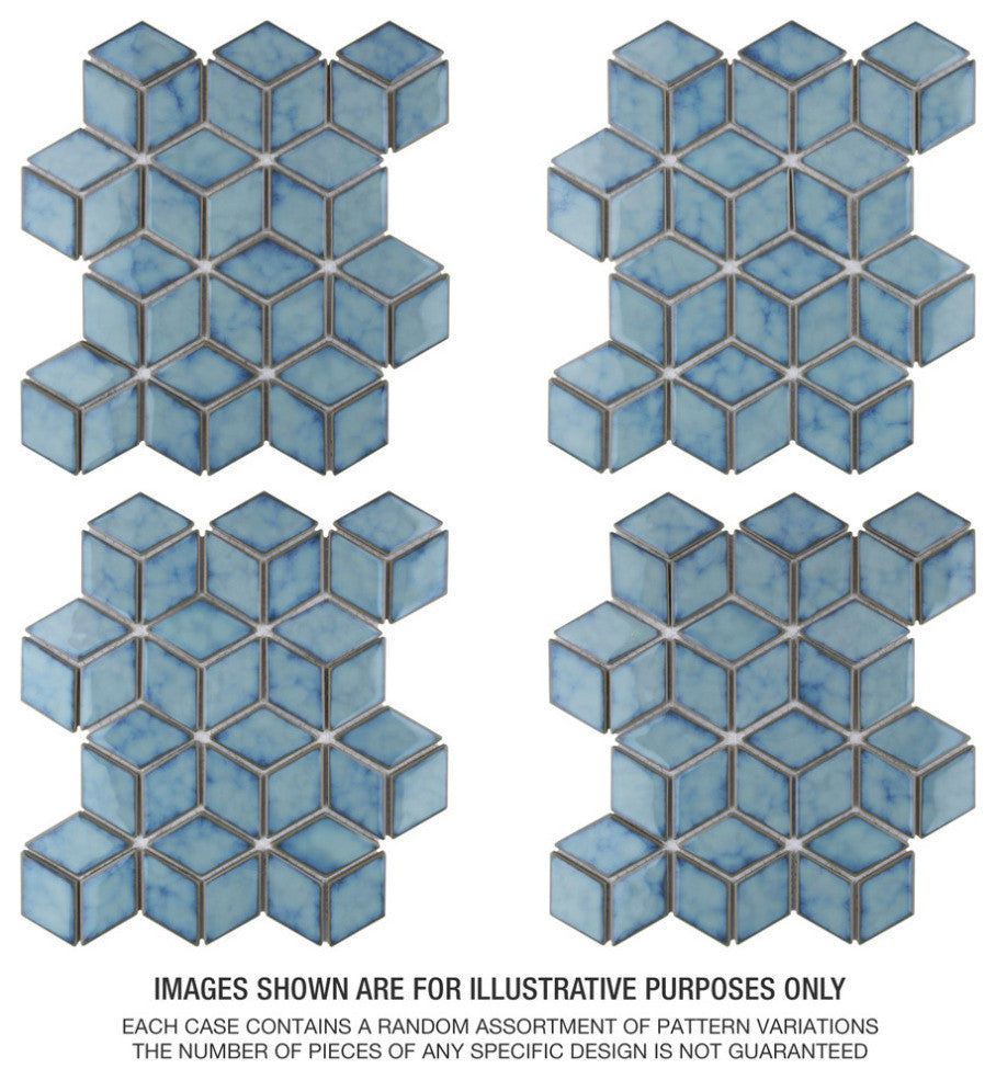 Hudson Rhombus Marine Porcelain Floor and Wall Tile