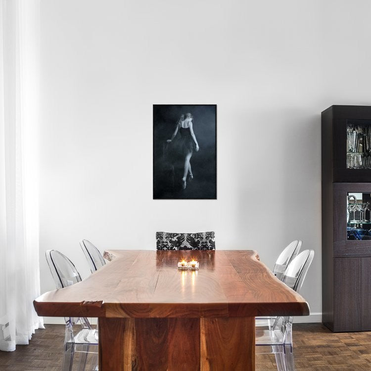 "On Tip Toes" Framed Canvas Giclee by Olga Mest, 21x31"