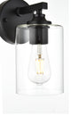 1 Light Black And Clear Bath Sconce