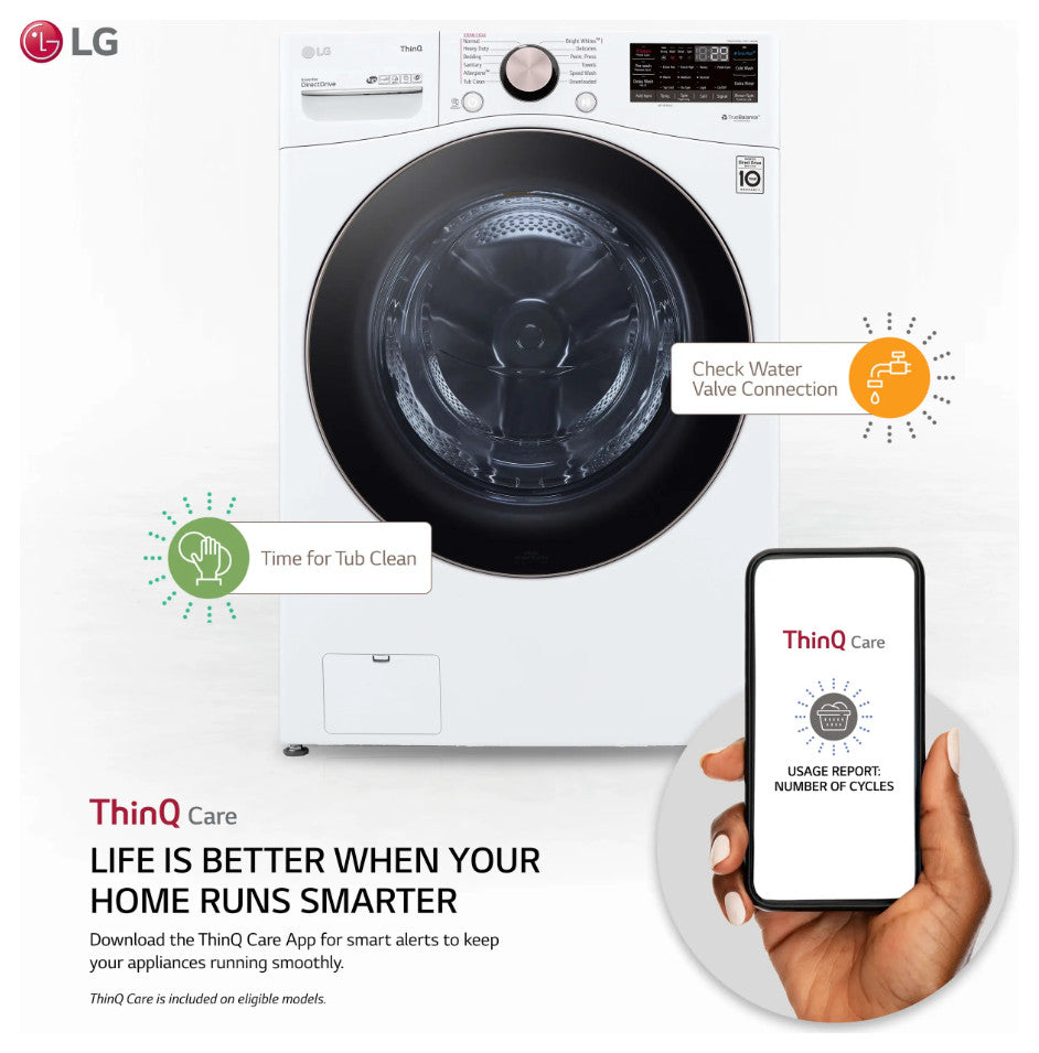 LG 4.5 cu. ft. Ultra Large Capacity Smart wi-fi Enabled Front Load Washer