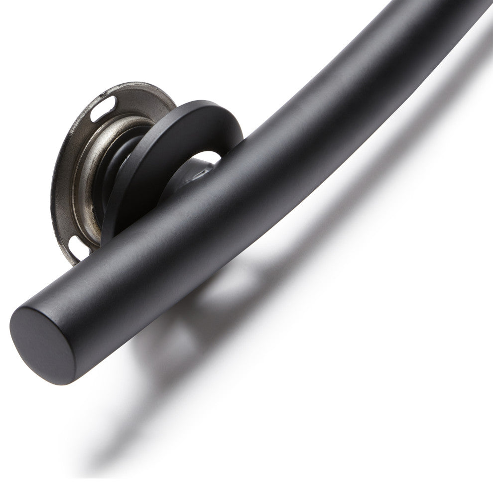 Wave Design Shower Grab Bar, Matte Black, 36"