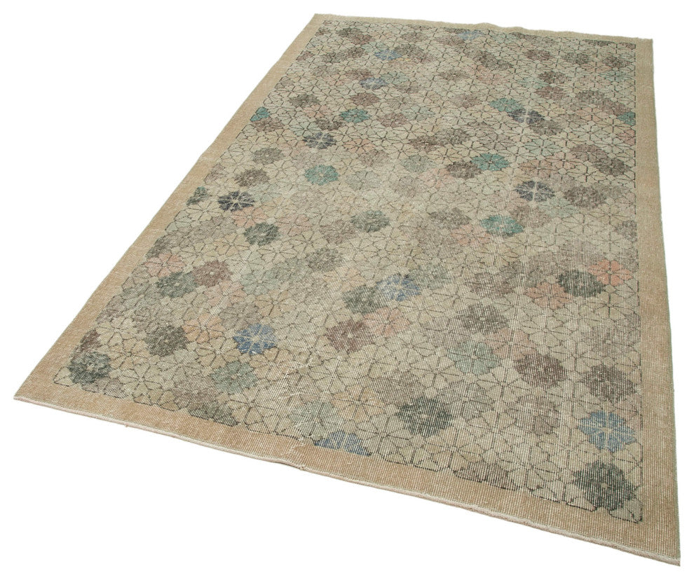 Rug N Carpet - Handmade Turkish 5' 0'' x 8' 7'' Contemporary Vintage Rug