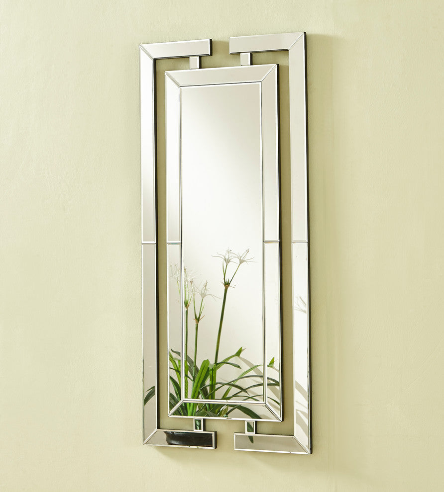 Sparkle 21" Contemporary Rectangle Mirror, Clear